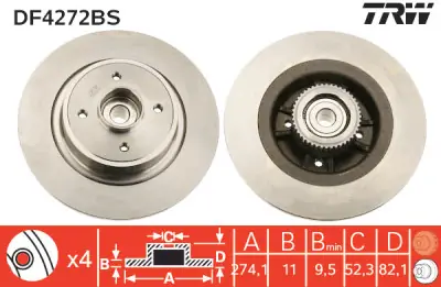 Juego de discos de freno TRW DF4272BS TRW DF4272BS Popular
